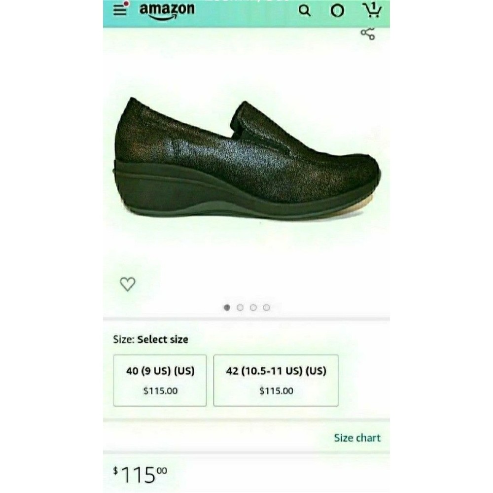 ARCOPEDICO Comfort Shoes Wedge Heel Slip On Shoes Black Silver Size 37 WOMEN 6.5